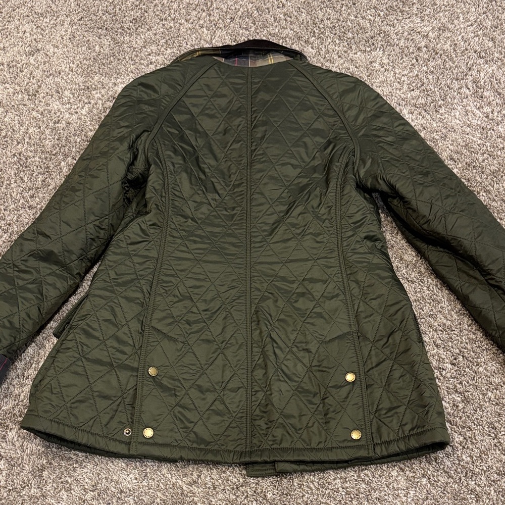 Barbour Dark Green Quilted Fleece-lined Jacket with Black Accents - Picture 5 of 5